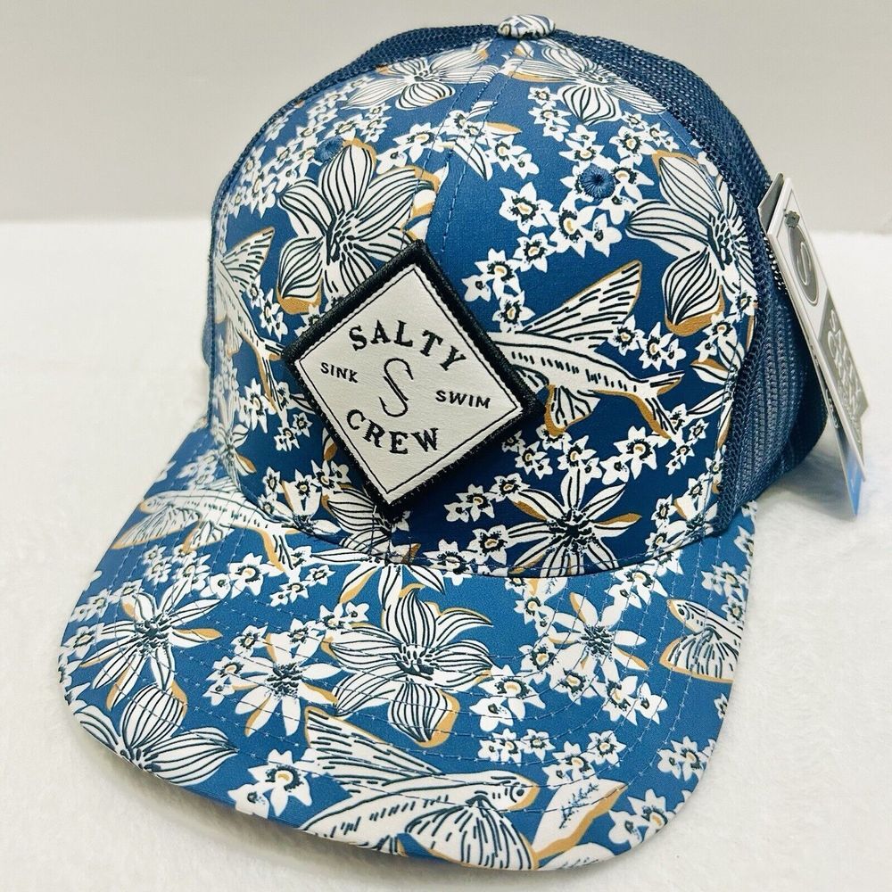 Salty Crew Blue Floral Trucker Hat
